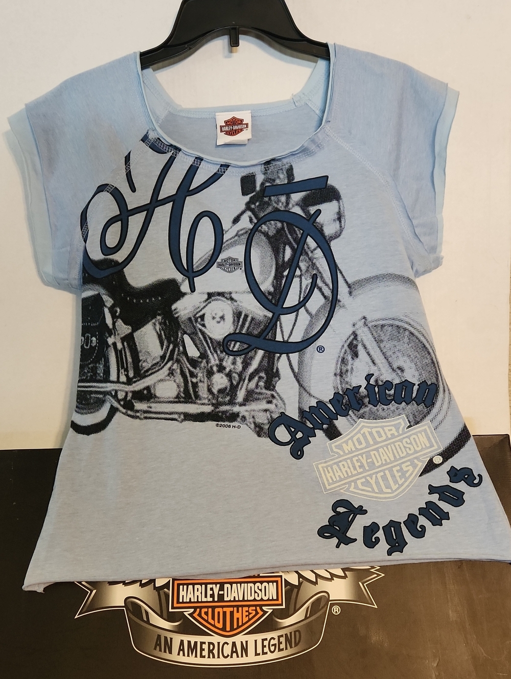 Harley-Davidson Blue Motorcycle Graphic Short Sleeve Tee